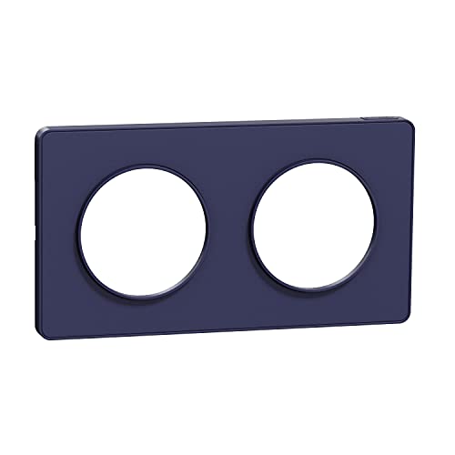 Schneider Electric - Odace Touch, plaque Cobalt 2 postes horiz. ou vert. entraxe 71mm - S550804 Cover