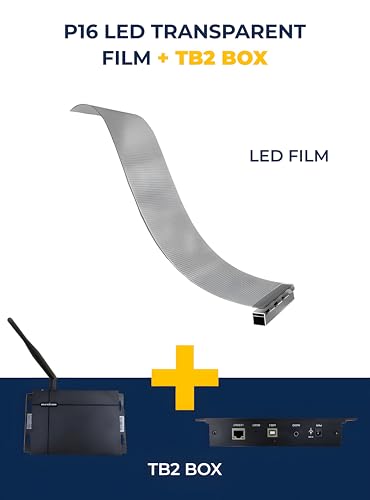 Image of Self-Adhesive LED Flexible Transparent Film Screen for Retail Windows, Storefronts, Glass Doors and Many More for Digital Advertising | Sunlight-Readable Display (P16, 1 Pack with TB20 Box)