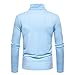 Mens Fashion Mock Turtleneck Long Sleeve T-Shirts Slim Fit Undershirt Pullover Thermal Solid Tops Basic Sweater A-Light Blue