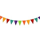 Homéa, Ghirlanda di bandierine colorate in tessuto, 2,2 m Happy Coriandoli