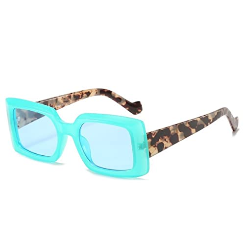 Lunettes de soleil carrées bleues pour femme et homme avec protection UV400 style vintage