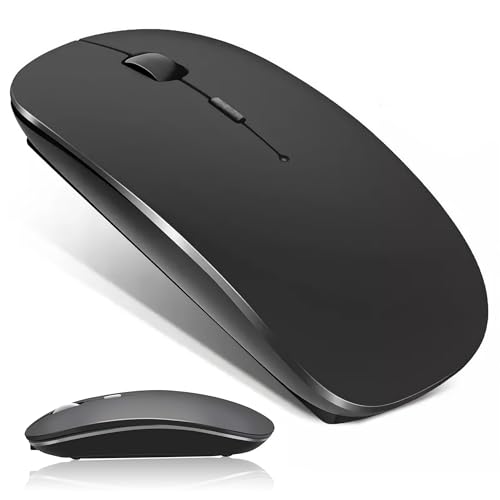 Ratón Inalámbrico Ultrapreciso,Ratón Inalámbrico 2,4G + Bluetooth con USB, Silencioso y Recargable,3 Niveles dpi Ajustable para Oficina y Hogar,Compatible con PC,Portátil,Tablet,Windows,iOS y Android