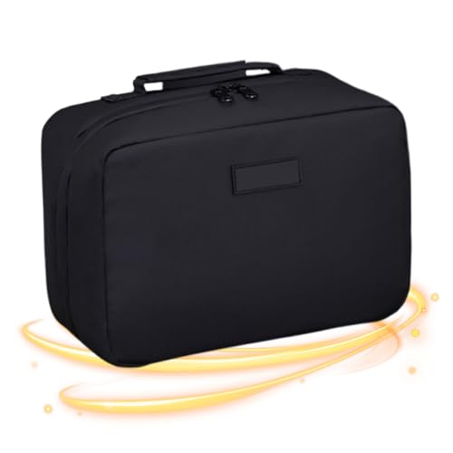 Elite Accordion Toiletry Bag, Multi-Compartment Travel Organizer with Removable Pockets, Mens Toiletry Bag Wide Opening, Keeping Wet and Dry Items Separated (BLACK)