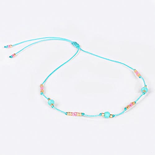 Tobillera ajustable de playa y surf con cuentas para verano 4