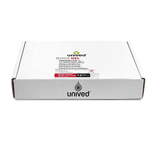 Image of Unived Elite Gel, 2:1 Carbohydrate Ratio, 45g Carbs, 528mg Electrolytes, 400mg Beta-Alanine, 200mg Sodium Bicarbonate, Sports Nutrition Energy Gel, Vegan & Gluten-Free, Berry Blast, 190kcal