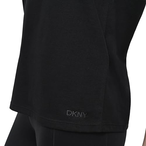 DKNY Women's Short Sleeve V-Neck T-Shirt, Black, Large by DKNY - Used condition - Image 3