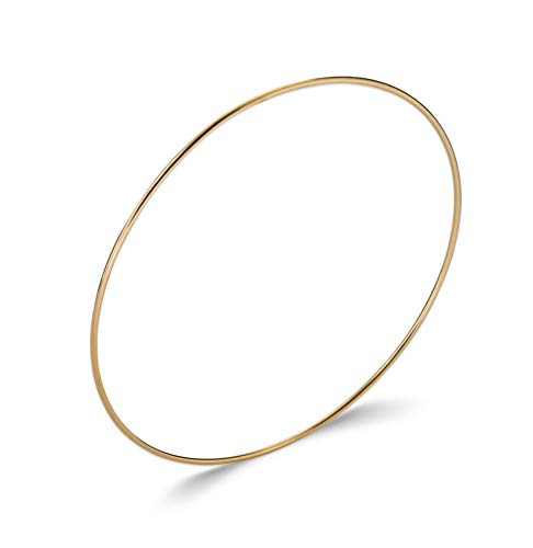 Bracelet Jonc en Plaqué Or 18 carats Bijou Fin Femme Diamètre 62mm