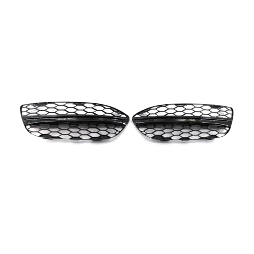 Marco de lámpara antiniebla aplicable para 14-19 Fit For Be-nzz Fit For M-erc-edess C-Class W205 rejilla inferior de parachoques frontal de lámpara antiniebla en panal con orificios luz (Brightblackstripe) miniatura 1