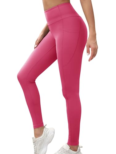 KevaMolly High Waist Leggings for Women Tummy Control Yoga Pants with Pockets Running Athletic Workout Leggings 4 Way Stretch