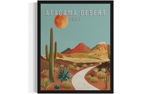 Atacama Desert Chile Unframed Wall Art Poster Print, South America Landscape Retro Decor Travel Poster Vintage Artwork Painting Living Room and Bathroom Gallery A5 (Atacama Desert Chile, 10"L x 8"W, Unframed)
