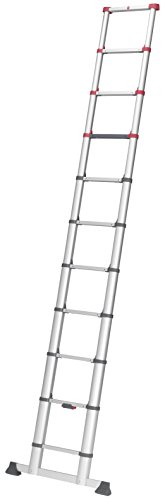 Hailo 9204015541 Flexline Telescopic Fully Adjustable 11 Rung Aluminum Ladder