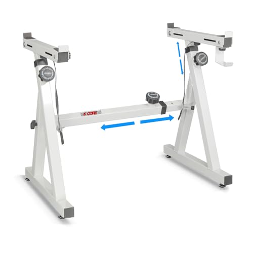 5 CORE Keyboard Stand Riser Z Style Adjustable Portable Heavy Duty Music Stands Holder for Kids & Adults Fits 54 - 88 Key Electric Pianos KS Z1 WH HD