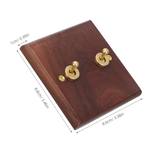 Placa de interruptor de palanca de madera marrón para sustituir plástico 3