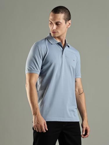 Image of Tommy Hilfiger Solid Regular Fit Cotton Polo T-Shirt