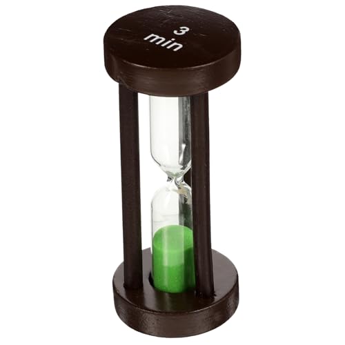 PRETYZOOM 3 Reloj de Arena de Tres Minutos cronógrafo Tapa Papelera Juguete Kitchen Timer cronometros Deportivos Reloj de Arena en el Aula Temporizador de Arena para Taburete de Madera