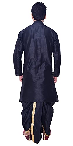 Image of Om Shubh Mangalam Men's Dupion Silk Fancy Dhoti Kurta Set