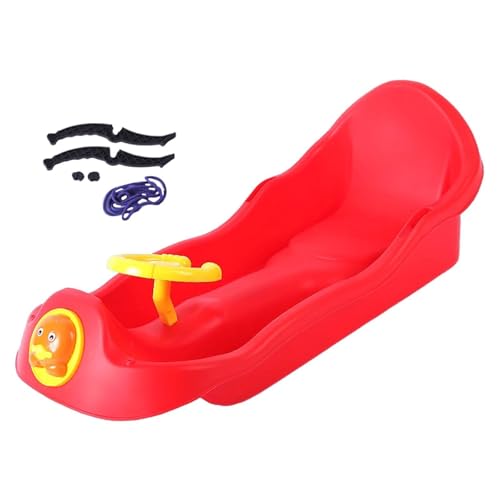 predolo Outdoor Activities Snow Sledge Lightweight Grass Sled Ski Sled for Kids, Red