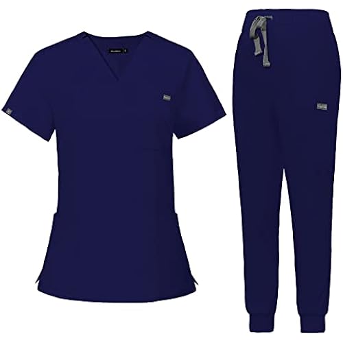 VIAOLI Scrubs for Women Set Scrub Top &Jogger Pant Workwear Clinical Modern Athletic Suit Medical Uniforms