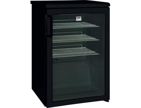 Beko Professional Getränkekühlschrank ADN 140B_BP, 123 Liter Nutzinhalt, 60T x 56B x 85H cm, LED-Beleuchtung, Automatische Abtauung, Schwarz mit Silberrahmen