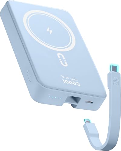 Image of DR VAKU 10000mAh Magnetic Wireless Power Bank for iPhone 17 /16 /15 /14 /13 Series iWatch & Airpods 15w Magsafe & 22.5w PD with L Cable Fast Charging (Input & Output) Lithium Polymer Battery