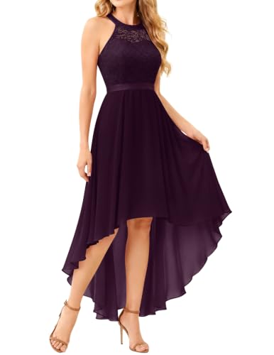 Image of Wedtrend Women's Semi Formal Dresses Halter Bridesmaid Dresses Wedding Guest Dress High Low Prom Dress