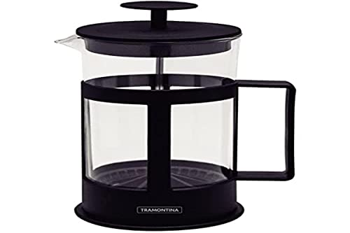 Cafeteira Francesa Tramontina em Vidro e Polipropileno Preto 1 L