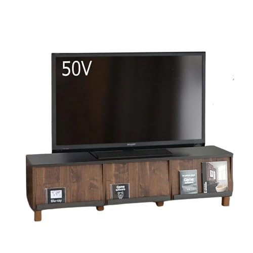 幅150cm ディスプレイ扉テレビ台 CR-150TV ブラウン 日本製 ≪寄付者様組み立て品≫ [G-18807_02]