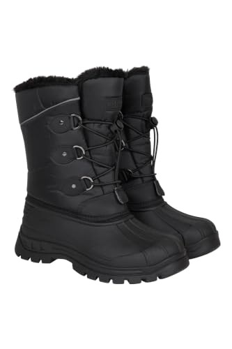 Mountain Warehouse Whistler Kids Snow Boots - Snowproof Warm Breathable Childrens Winter Boots Durable & High Traction Soles - Ideal For Walking & Daily Use Black Kids Shoe Size 13
