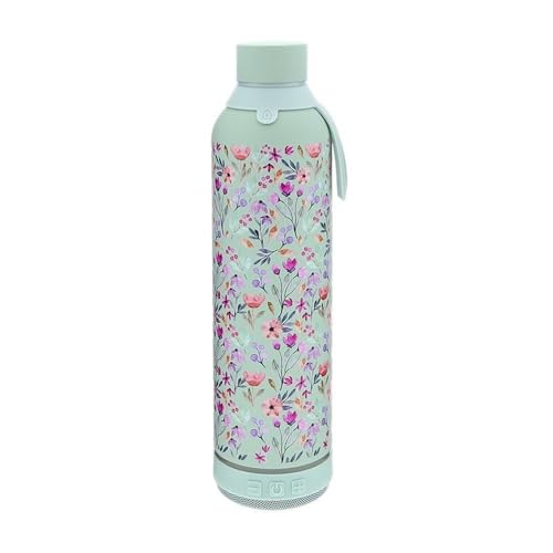BOTELLA 600ML CON ALTAVOZ MINT WILD FLOWER