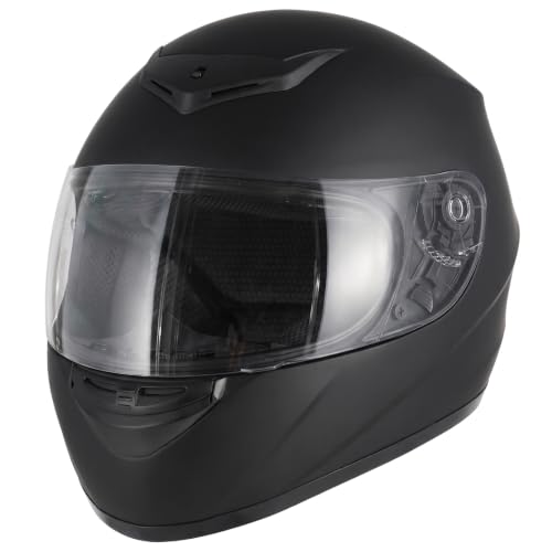 Favoto Casco Moto Integral Hombre y Mujer, Negro L (59-60cm)