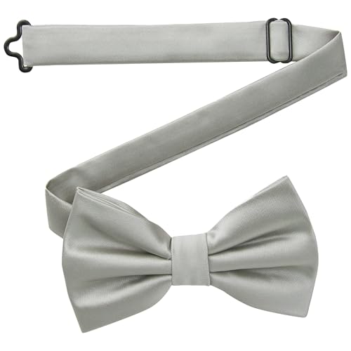 DonDon noeud papillon homme fait main look soie 12 x 6 cm noeud papillon Gris clair