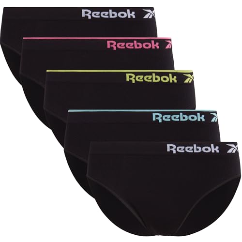 Image of Reebok Womens Bikini Underwear - 5 Pack Soft Stretch Performance Tag Free Briefs Bikini Panties Seamless Underwear for Women