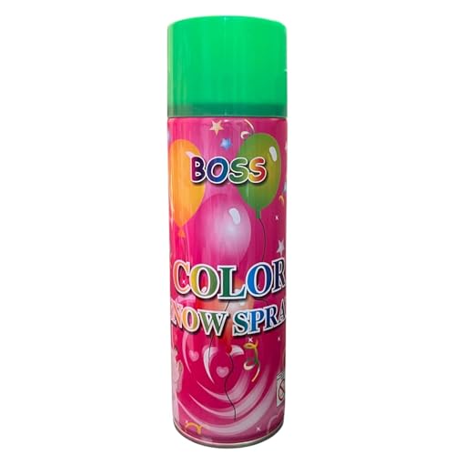 Image of BOSS Natural Skin-Friendly Herbal Holi Snow Spray Bottle Color | Non-Toxic organic natural holi colour (GREEN) 550ML