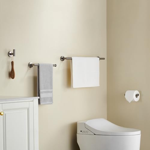 Ensemble d'accessoires de salle de bain gris pistolet en acier inoxydable élégant - 4