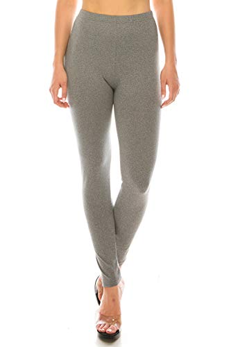 Image of Leggings Depot Women's High Waist Leggings Soft 1 inch Waistband Solid Pants - Regular, Plus, 1X3X, 3X5X