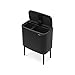 Produktbild Brabantia 316203 Bo Touch Bin, 11 + 23 L Abfalleimer, Edelstahl, Schwarz, 54 x 31.5 x 68 cm