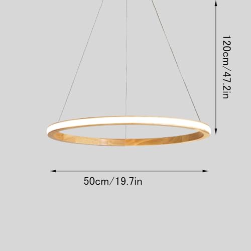 Suspension LED scandinave à éclairage tricolore variable et hauteur ajustable en bois - 5