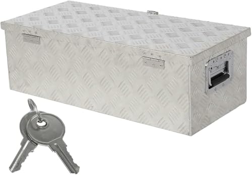 WINVI Caja de aluminio resistente de 50 cm para debajo de la carrocería, caja de almacenamiento cuadrada impermeable para camioneta, caja organizadora de almacenamiento para camioneta, caravana,