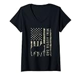 Femme Mini drapeau américain australien berger T-Shirt avec Col en V