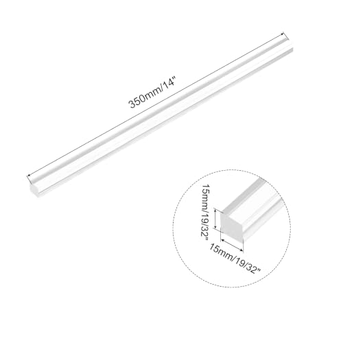 Image of MECCANIXITY Acrylic Square Rods 19 /32 inchx14 inch Clear Acrylic Dowel Rods Sticks | Acrylic Plastic Sticks Strip, 15mmx350mm, for DIY Crafts Lighting Gardening Decorations