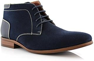 Ferro Aldo Raymond MFA806031 Mens Casual Brogue Mid-Top Lace-Up and Zipper Boots Blue