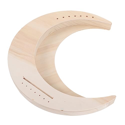 Yardwe 7 String Wood Lyre Harp String String Instrument Portable Moon Shape Musical Instrument for Beginners Unfinished Design for DIY Assembly Melodious Sound present for Music Lovers