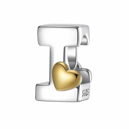 LONGLUCK A-Z Love Letter Charm Beads, plata de ley S925, para pulsera Pandora, collar, regalos de joyería para mujer