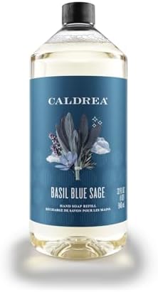 Caldrea Liquid Hand Soap Refill, Basil Blue Sage, 32 Fluid Ounce