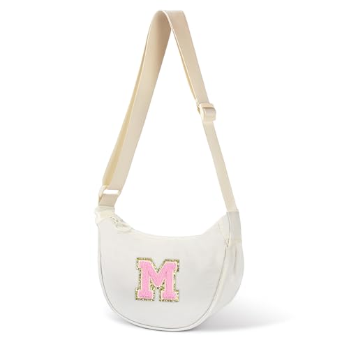 Sac bandoulière croissant femme GOEWY petit sac épaule avec initiale réglable