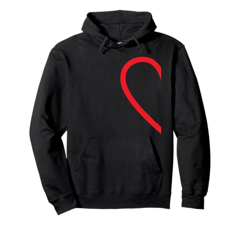 Camisa pareja con medio corazón para la mano izquierda Sudadera con Capucha