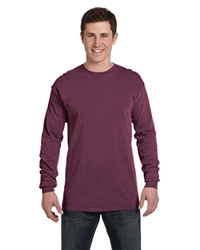 Image of Comfort Colors Men's Adult Long Sleeve Tee, Style 6014 Burgundy