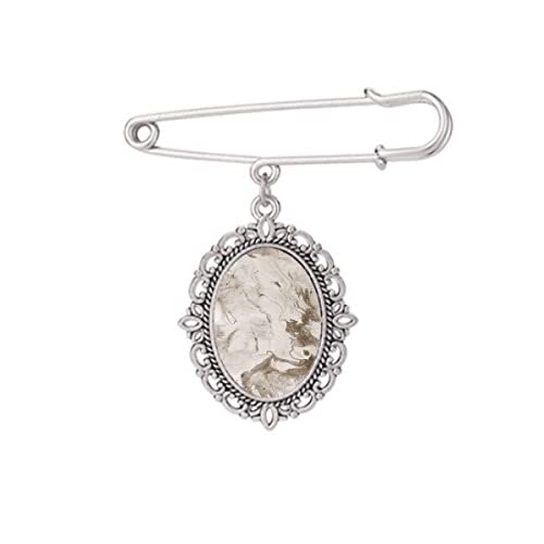 Broche grise en papier rugueux M d'exception pour robe
