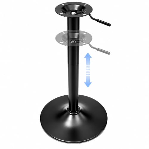 Adjustable Bar Table Base, 27.5-35.4 in Gas Lift, 360° Swivel, Black
