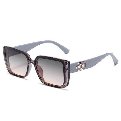 Lunettes de soleil carrées anti-UV400 et verres de luxe oversize pour femme